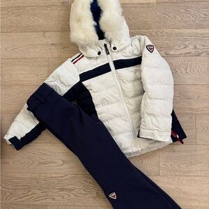 Girls Rossignol fur trim ski coat and pants